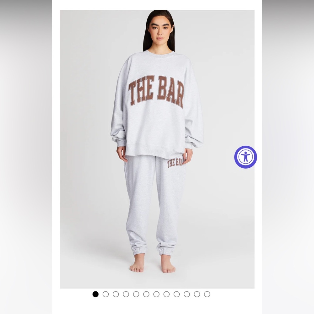 The Bar VARSITY SWEATPANTS LT HEATHER GREY/CHOCOLATE